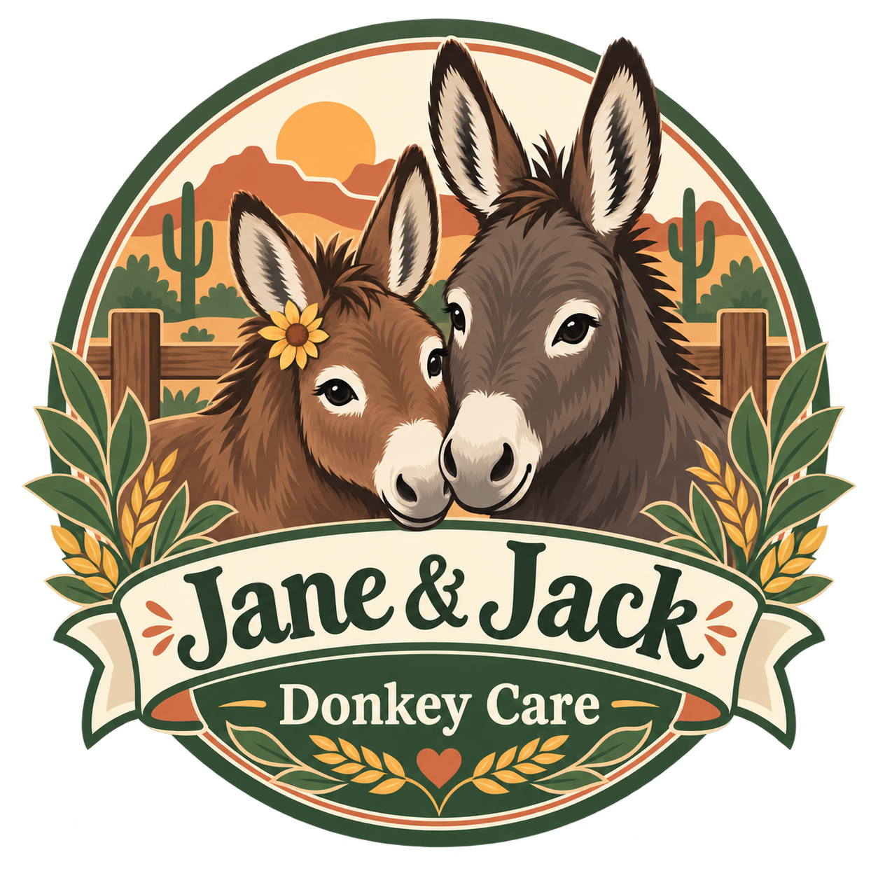 Jane and Jack Donkey Care logo